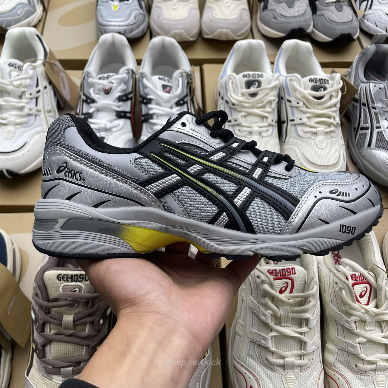 Asics Gel 1090 Grey Beige Birch French Blue White Sage Silver Cream Brown Silver Cream Gray Blue (25) - newkick.vip